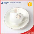 Osso de porcelana xícaras de chá de uso de restaurante com copos de chá de design simples para promoção de venda